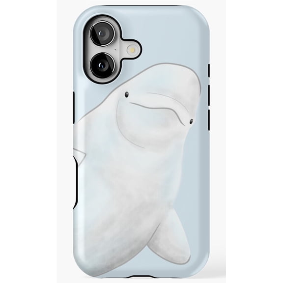 Small Beluga Art Ocean Sea Life Design Phone Case for iPhone 17 16 15 14 13 12 11 Pro Max