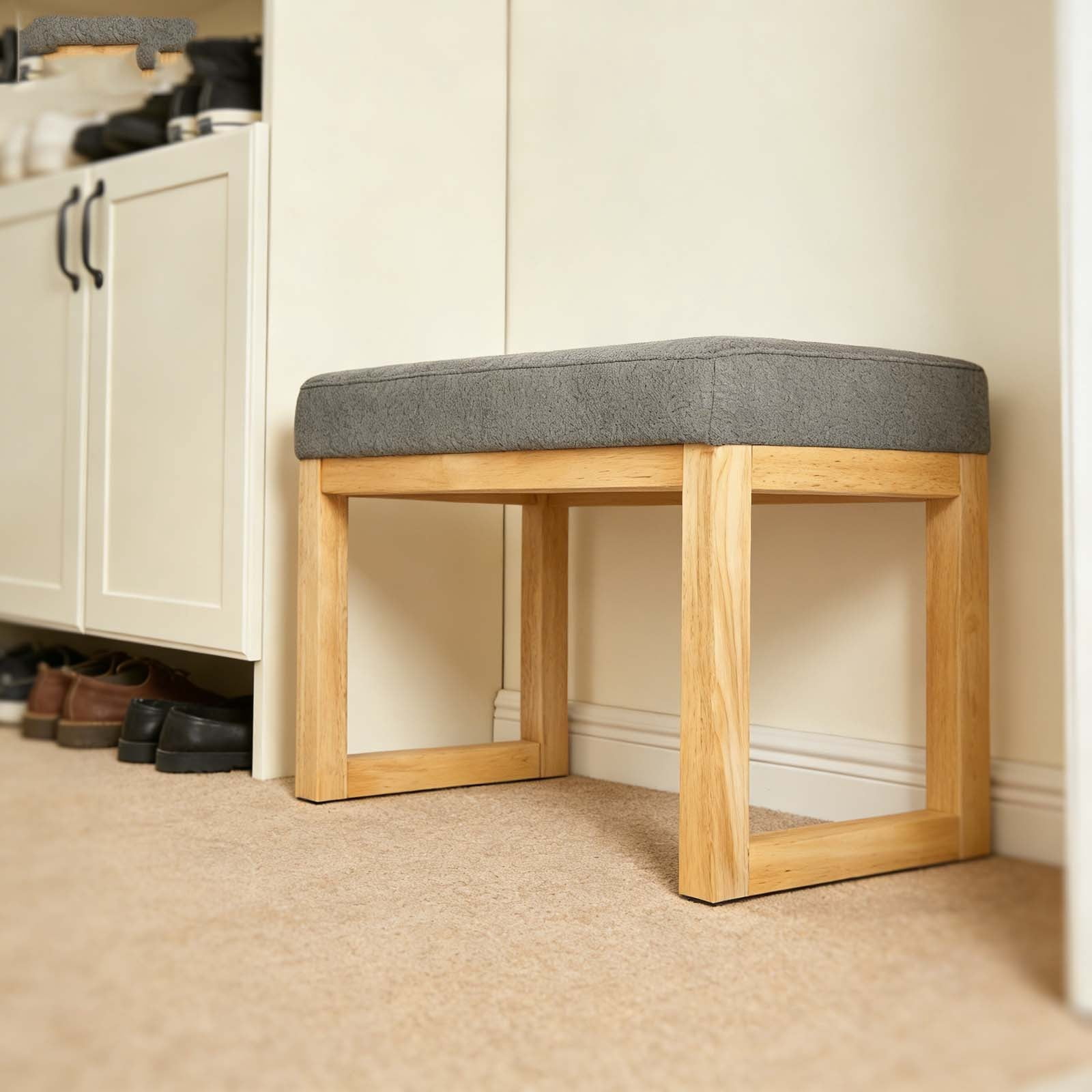 Small Bench for Bedroom & Small Entryway Bench, Wooden Frame Mini Bench ...