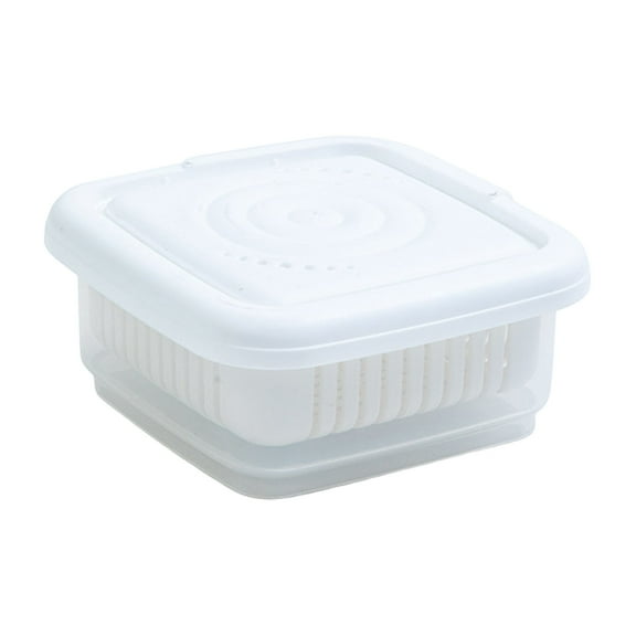 Small Berry Keeper With Strainer And Lid For Keeping Fruits Fresh In Fridge Perfect For Blueberries And Cherries White