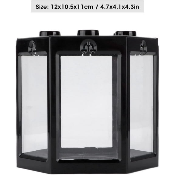 Small Beta Fish Tanks, Stackable Mini Tank Aquarium Starter Kits with 300Pcs Luminous Cobblestones, No Clean Corners, Tiny Fish Tank for Shrimp Moss Seaweed Balls Sea Monkeys, Blue