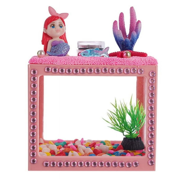 Small Betta Fish for Tank Plastic Fish Bowls Single Fish Aquariums Clear Cube Tanks for Turtle Feeding Box DIY Craft Acc