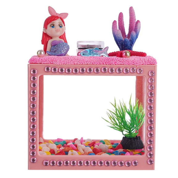 Small Betta Fish for Tank Plastic Fish Bowls Single Fish Aquariums Clear Cube Tanks for Turtle Feeding Box DIY Craft Acc