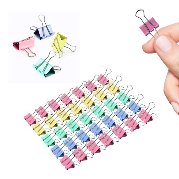 Small Binder Clips, 96 Pack, 3/4 Inch, Standard 19mm, Black, Capacity 0.31 Inch, Fold Clamp, Paper Clips, Office Clips, Office & Home Use