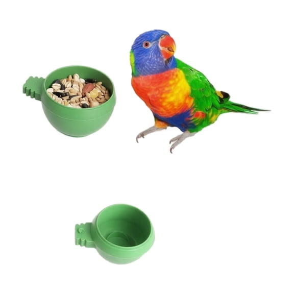 Small Bird Feeder for Cage Bird Seed Container Bird Container for Parakeet Parrot 1.5 Inch Diameter