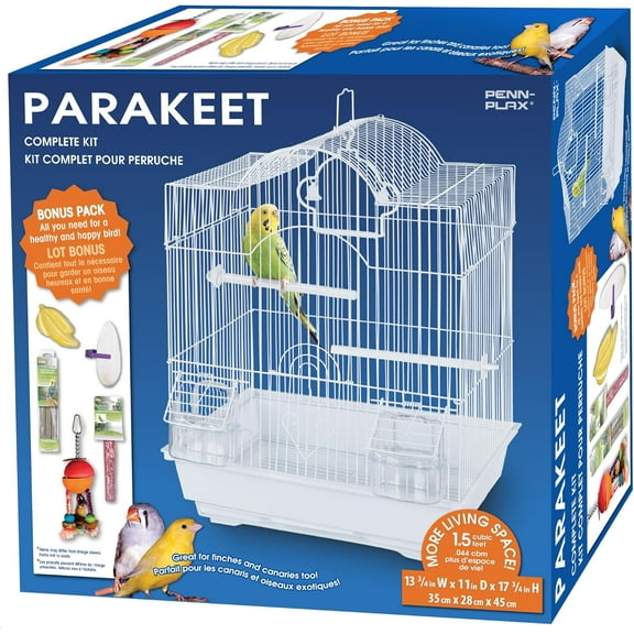 Small Bird Starter Kit with Arch Style Cage - Perfect for Parakeets, Lovebirds & Other Small Birds
