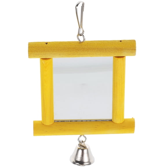 Small Bird Toys Chicken for Coop Parrot Chewing Mirror Hanging