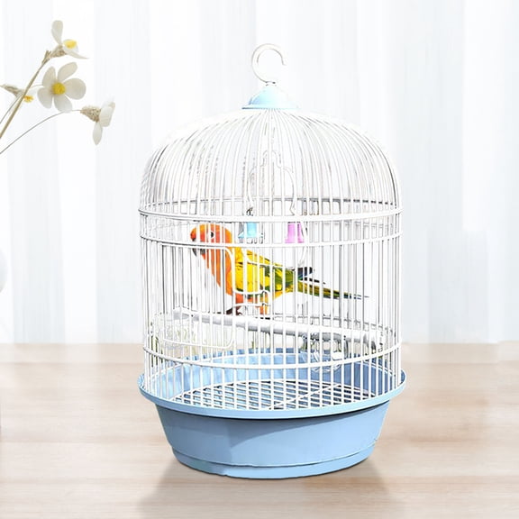 Bird Cage, Round Portable Parakeet Handrail Small Bird Cage, Bird Carrier Cage for Birds, Bird Travel Carrier Cage for Lovebirds Conures Cockatiels