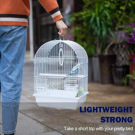 Small Bird Travel Cage - Lightweight Starter Kit with Accessories for Parakeets, Lovebirds, Parrotlets