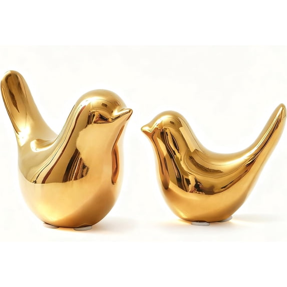 Small Birds Statues Home Decor Modern Style Decorative Ornaments for Living Room Decor, Bedroom, Office Desktop, Cabinets (2Pcs)