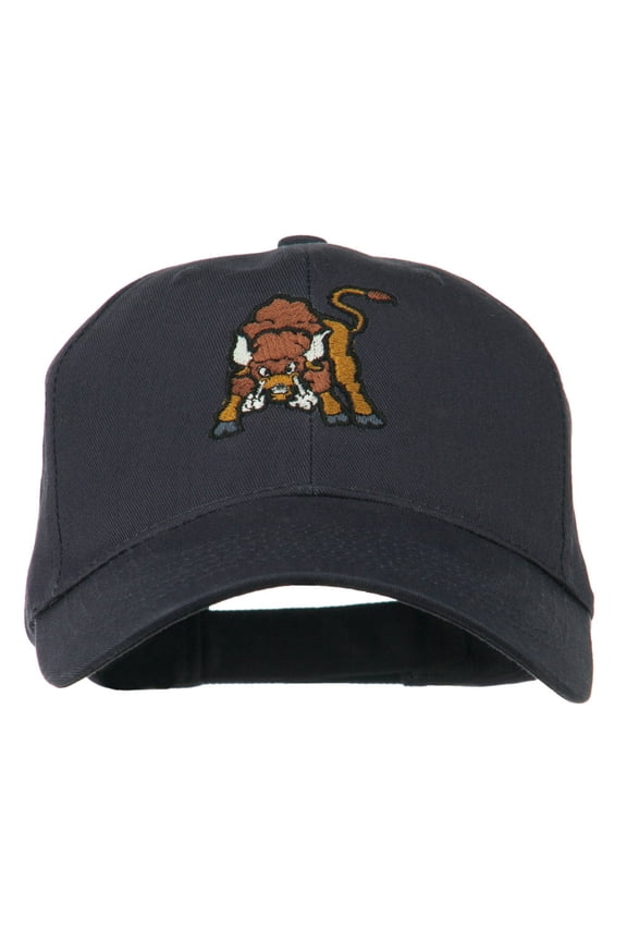 Small Bison Mascot Embroidered Low Profile Cap - Navy OSFM