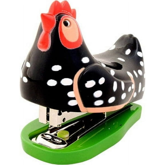 Small Black Chicken Stapler Glossy Detailed Decorative