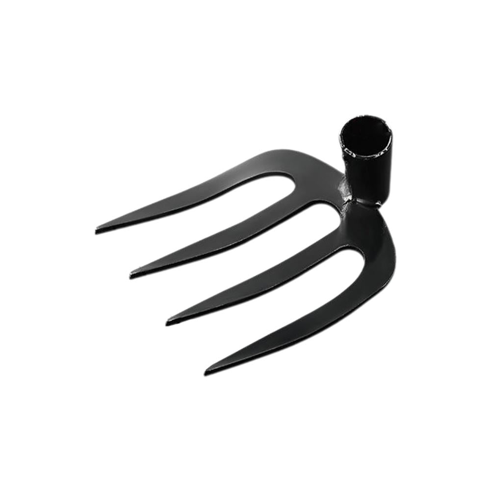 Small Black Four-Tooth Rake All-Steel Rake Iron Rake Turning Soil Nail ...