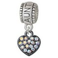 thumbnail image 1 of Small Black Heart with Clear AB Crystals - Aunt Charm Bead, 1 of 1