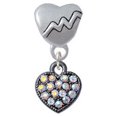 thumbnail image 1 of Small Black Heart with Clear AB Crystals - Heartbeat Charm Bead, 1 of 1