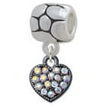 thumbnail image 1 of Small Black Heart with Clear AB Crystals - Pebble Charm Bead, 1 of 1