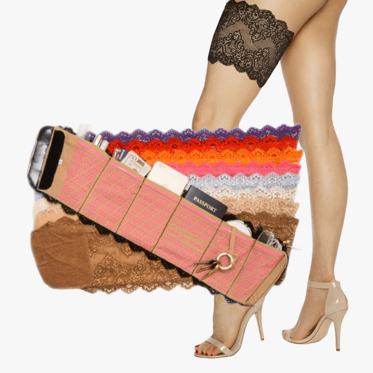 Small Black Lace Garter Purse by GirlyGoGarter® Theft Proof, Anti