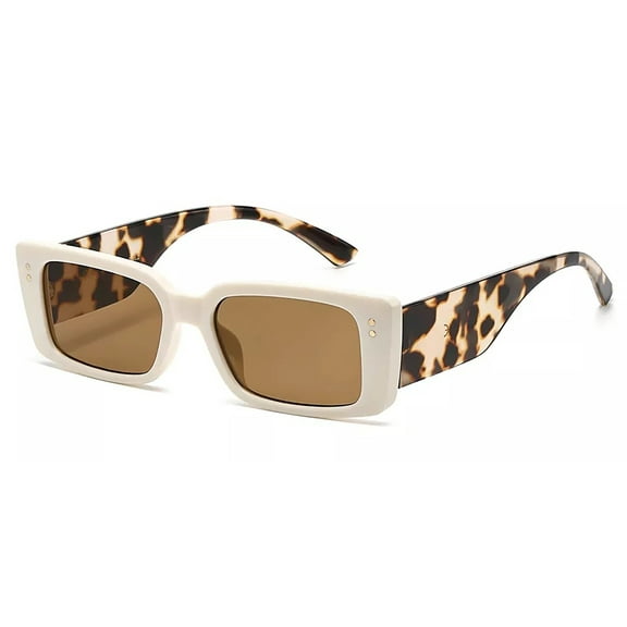 Small Black Retro 90's Thick Square Frame Men Women Rectangle Fashion Sunglasses