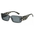 thumbnail image 1 of Small Black Retro 90's Thick Square Frame Men Women Rectangle Fashion Sunglasses, 1 of 4