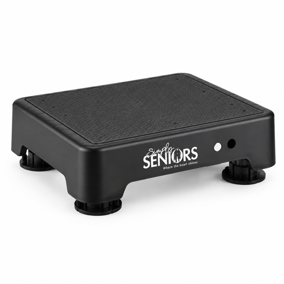 Small Black Step Stool for Adults, Heavy-Duty Plastic Stepping Platform
