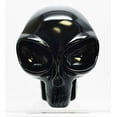 thumbnail image 1 of Small Black Translucent Extraterrestrial ET Alien Skull Figurine Collectible, 1 of 1