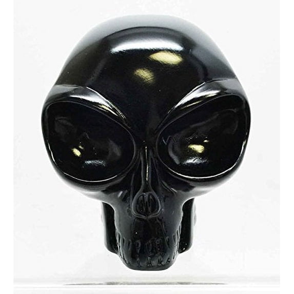 Small Black Translucent Extraterrestrial ET Alien Skull Figurine Collectible