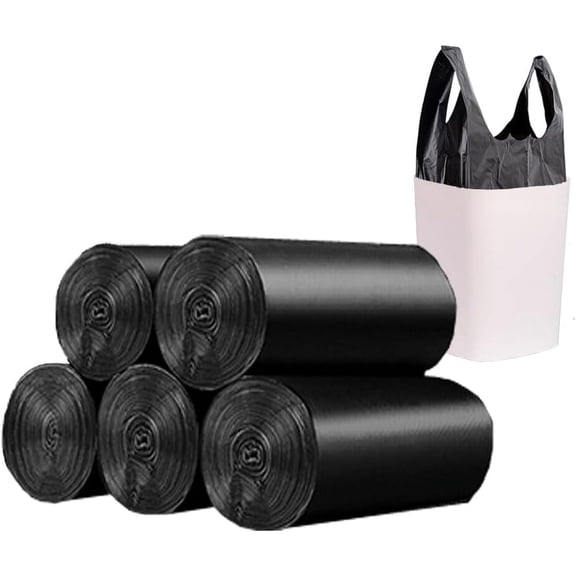Small Black Trash Bags,Thicken Value 4 Gallon Trash Bag with Handle,100 Counts Small Garbage Bags Wastebasket Trash Can for Bathroom Bedroom Office Kitchen