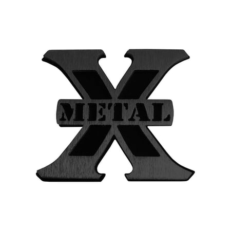 Small Black X-Metal Logo, 2 1/4 Inch Height x 2 2/1 Inch Wide - PN #6710012