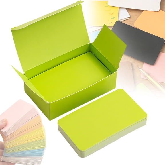Small Blank 3.5x2in Mini Index Cards & Flash Cards,Blank Business Cards Small Note Cards for Note-taking Studying Organizing Office Supplies (Green, 100pcs)