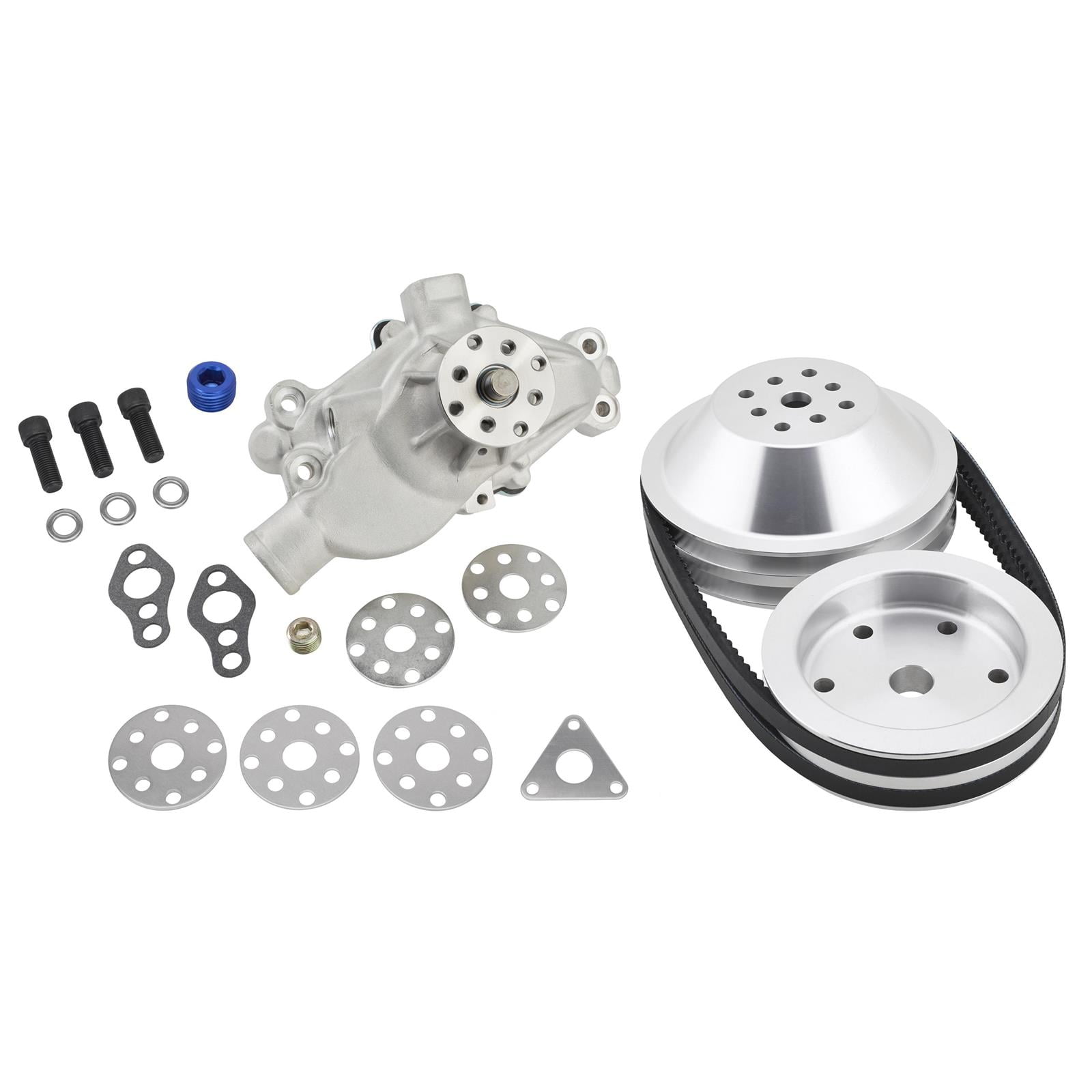 Small Block Chevy Aluminum Water Pump w/Underdrive Pulleys