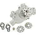 thumbnail image 1 of Small Block Chevy Performance Aluminum Water Pump, Short Style, T6 Casting, Curved Vane Impeller, Equal Flow, 3/4" Bearings, 5/8" Fan Pilot, Leak-Proof Seal, 5,500 RPM Max, IMCA 2023 Approved, 1 of 4
