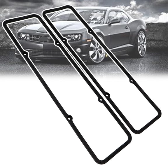 Small Block SB Chevy Valve Covers Set SBC Steel Core Rubber Valve Cover Gaskets 7484BOX Compatible with Chevy 350 305 283 327 400 383 302 307 SBC Race Engine