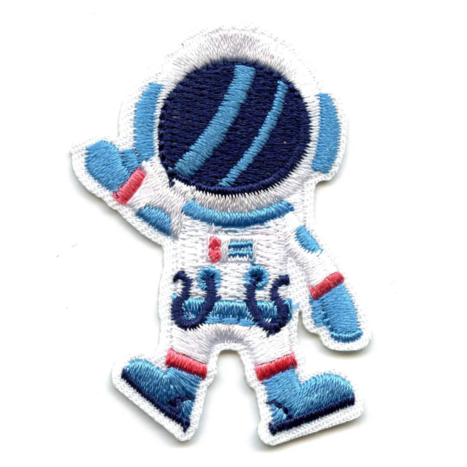 Small Blue Astronaut Waving Embroidered Iron On Patch - Walmart.com