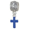 thumbnail image 1 of Small Blue Crystal Cross - Bride Charm Bead, 1 of 1