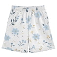 thumbnail image 1 of Small Blue Flower Pattern Athletic Shorts Breathable with Comfort Fit Drawstring Casual Sweatshorts Medium, 1 of 9