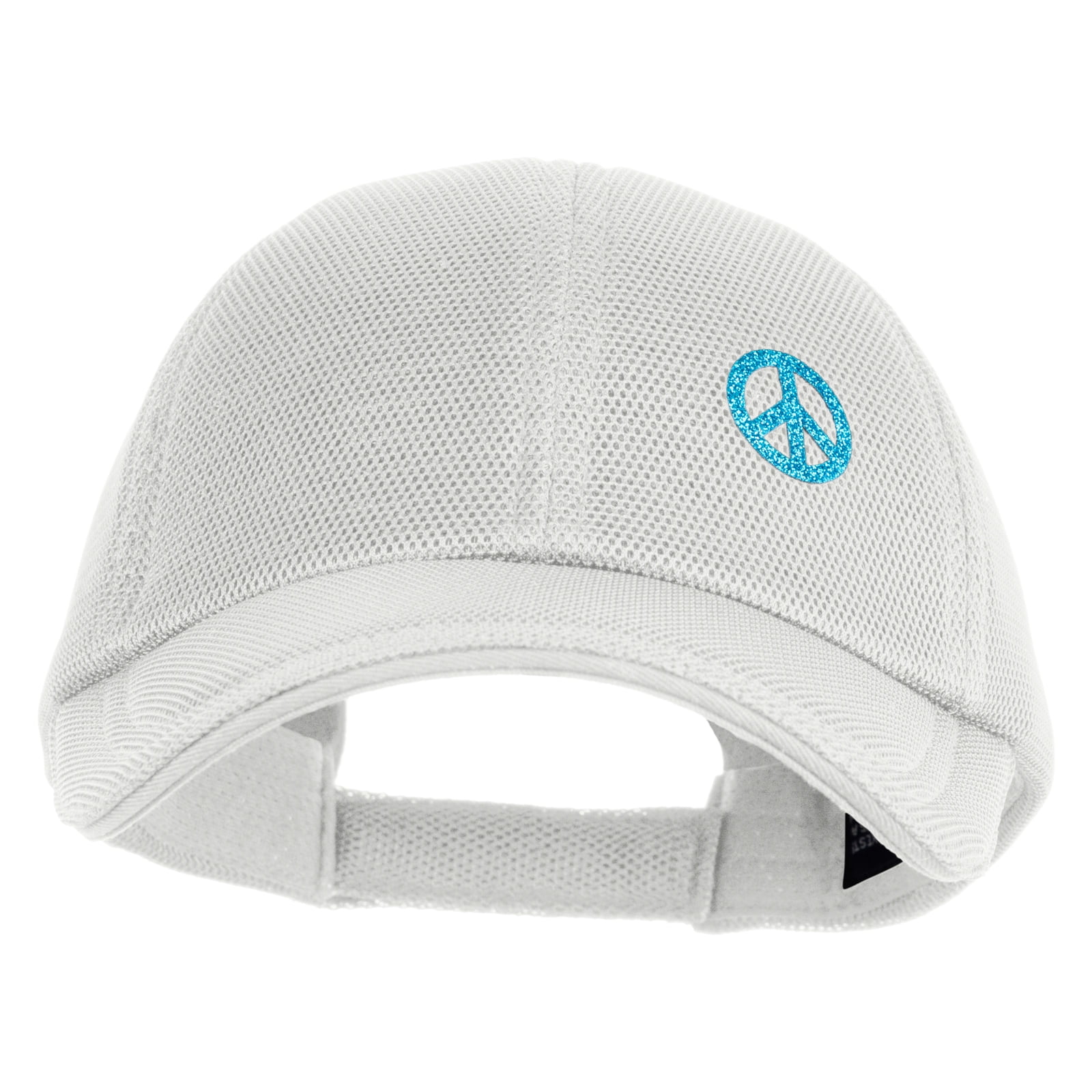 Peace Sign Caps Small Blue Glitter Peace Sign Iron On Patched Deluxe Performance Mesh ...