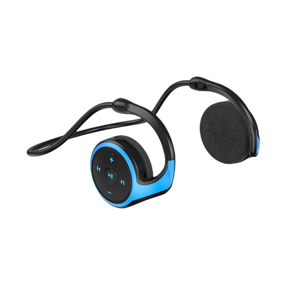 Small Bluetooth Headphones Behind The Head Sports Wireless Headset with Built in Microphone and Crystal Clear Sound Fold able and Carried in The Purse 10 Hour Battery Life Blue Walmart