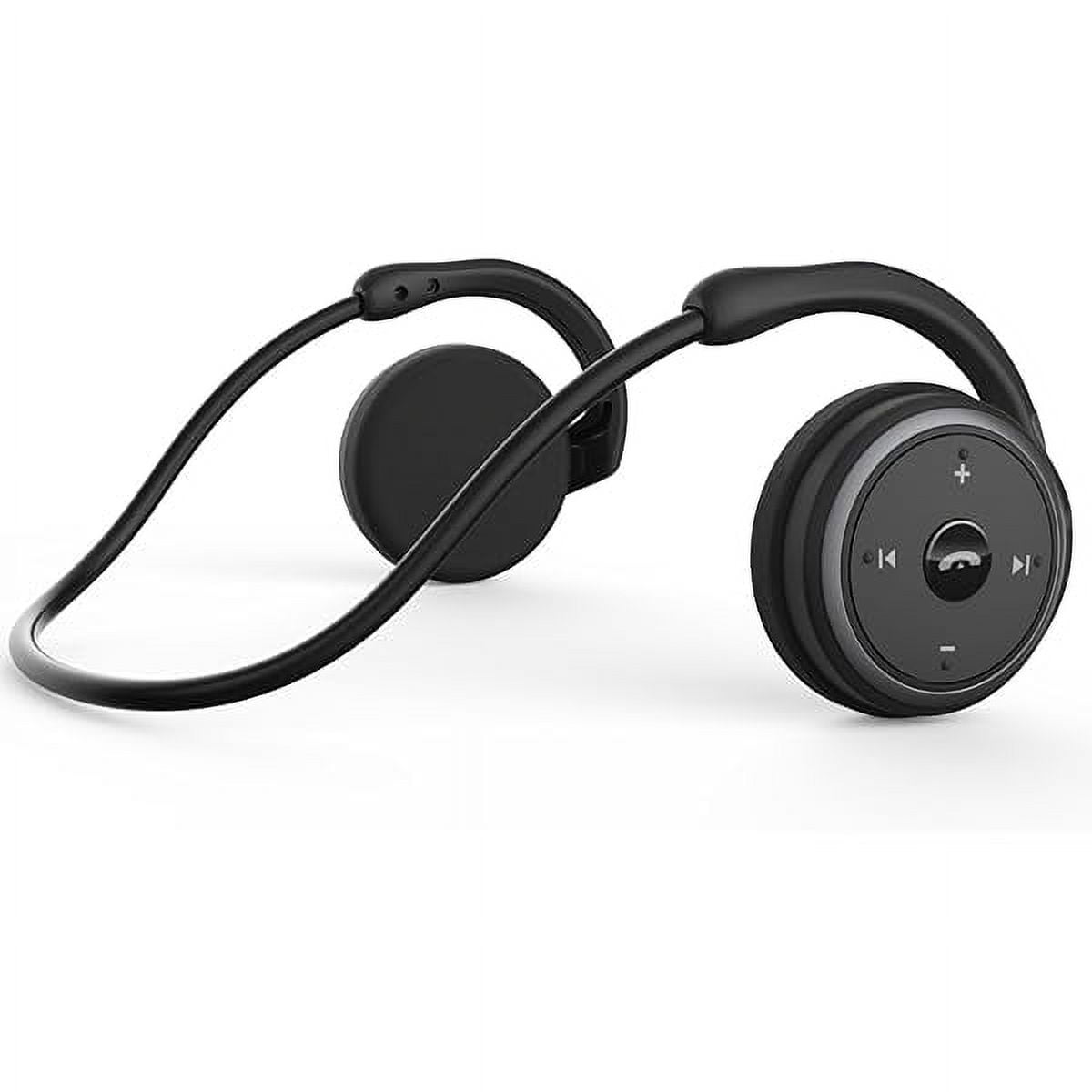 Small Bluetooth Headphones Wrap Around Head - Sports Wireless Headset with Built in Microphone and Crystal-Clear Sound, Foldable and Carried in The Purse, and 12-Hour Battery Life, Black