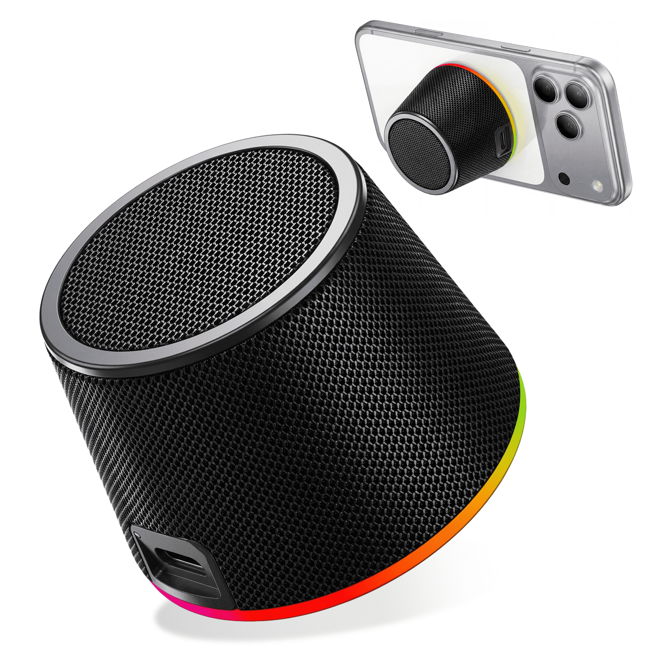 Portable Bluetooth Speaker, Magnetic Bluetooth Speaker with 9 RGB Lights, TWS Wireless, IPX5 Waterproof – Tech Gadgets for Teen Boys Men Women, Perfect for Desk/Outdoor/Party/Kitchen