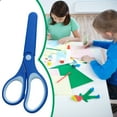 thumbnail image 1 of Small Blunt Craft Scissors, All Purpose Scissors with Rubber Plastic Case, Sharp Stainless Steel Blades Safety Comfort Grip for Cutting Paper, Scissors for Classroom, Blue, 1 of 8