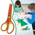 thumbnail image 1 of Small Blunt Craft Scissors, All Purpose Scissors with Rubber Plastic Case, Sharp Stainless Steel Blades Safety Comfort Grip for Cutting Paper, Scissors for Classroom, Orange, 1 of 8