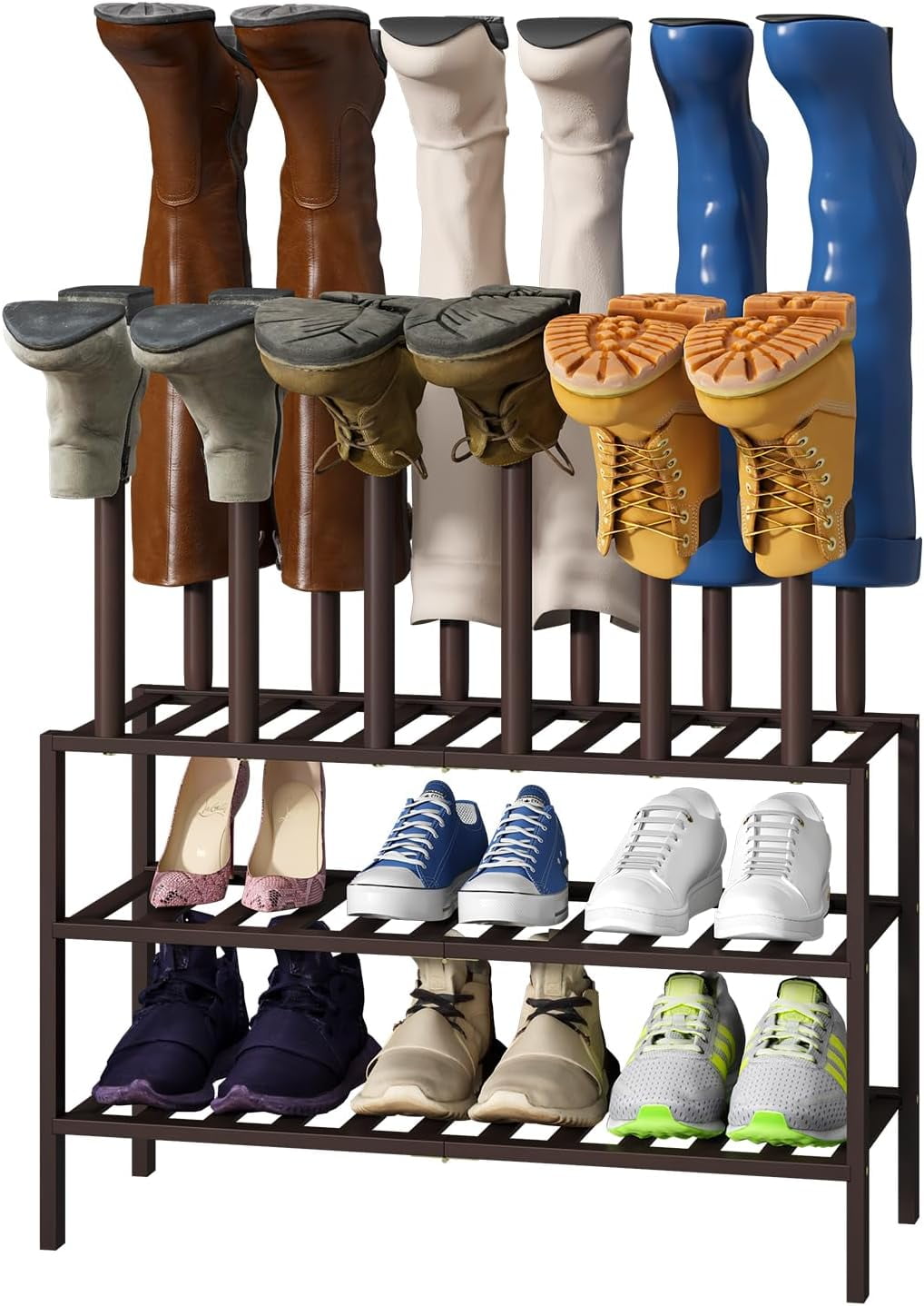 Small Boot Rack with Shoe Rack, Boot Rack Organizer Tall Boots for ...