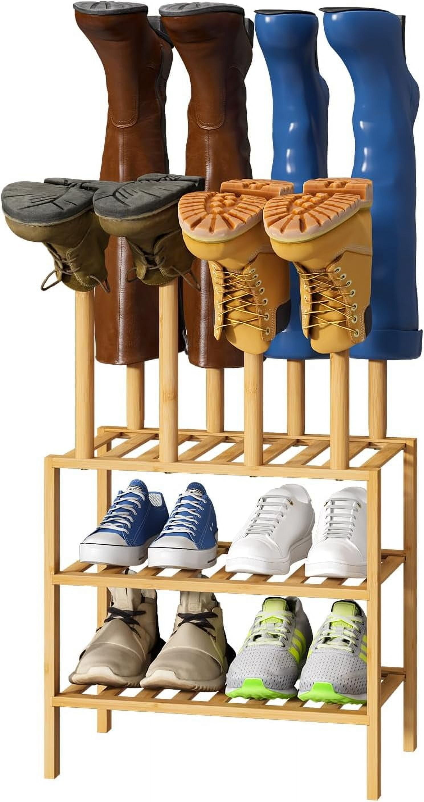 Small Boot Rack with Shoe Rack, Boot Rack Organizer Tall Boots for ...