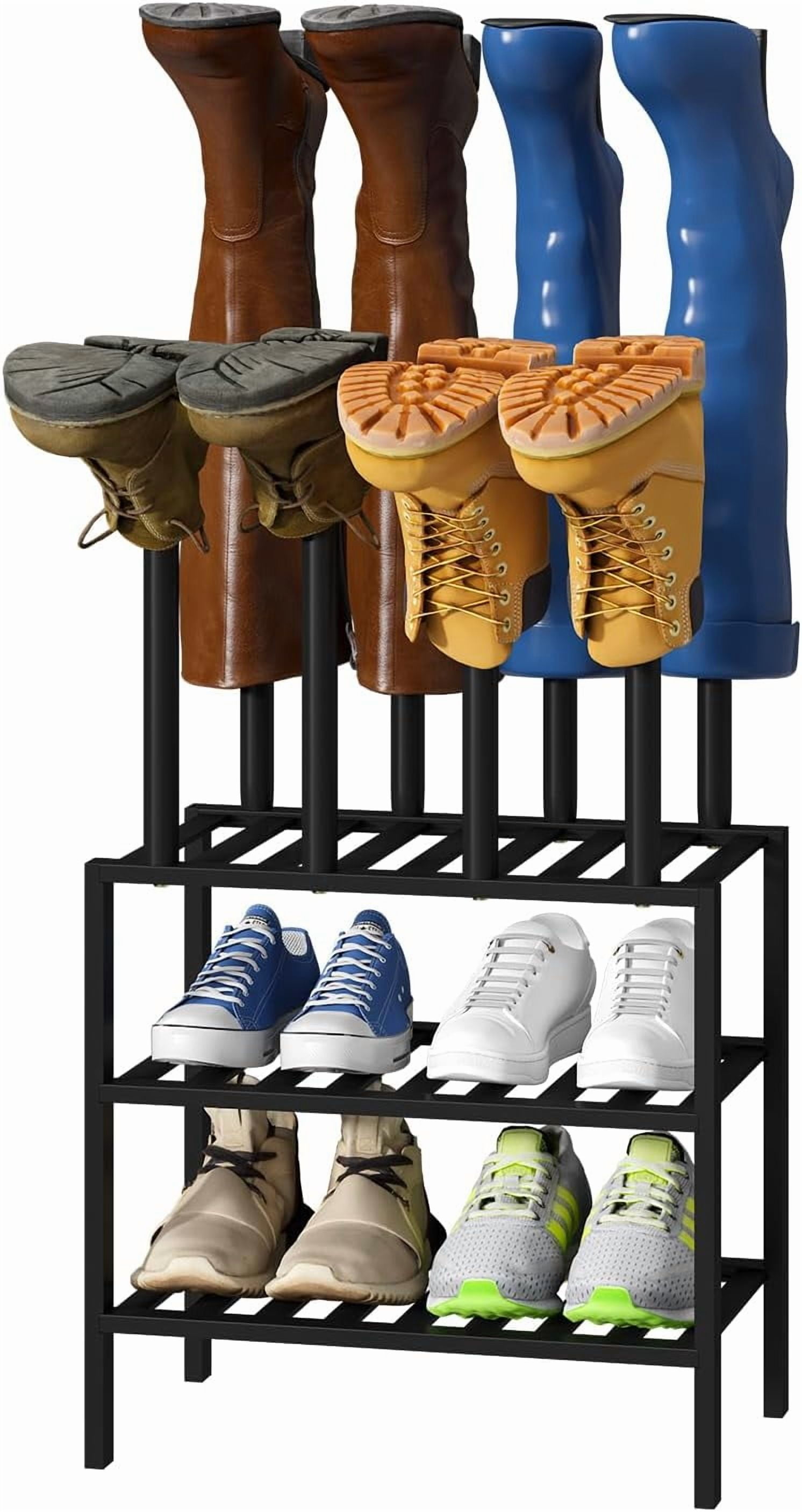 Small Boot Rack with Shoe Rack, Boot Rack Organizer Tall Boots for ...