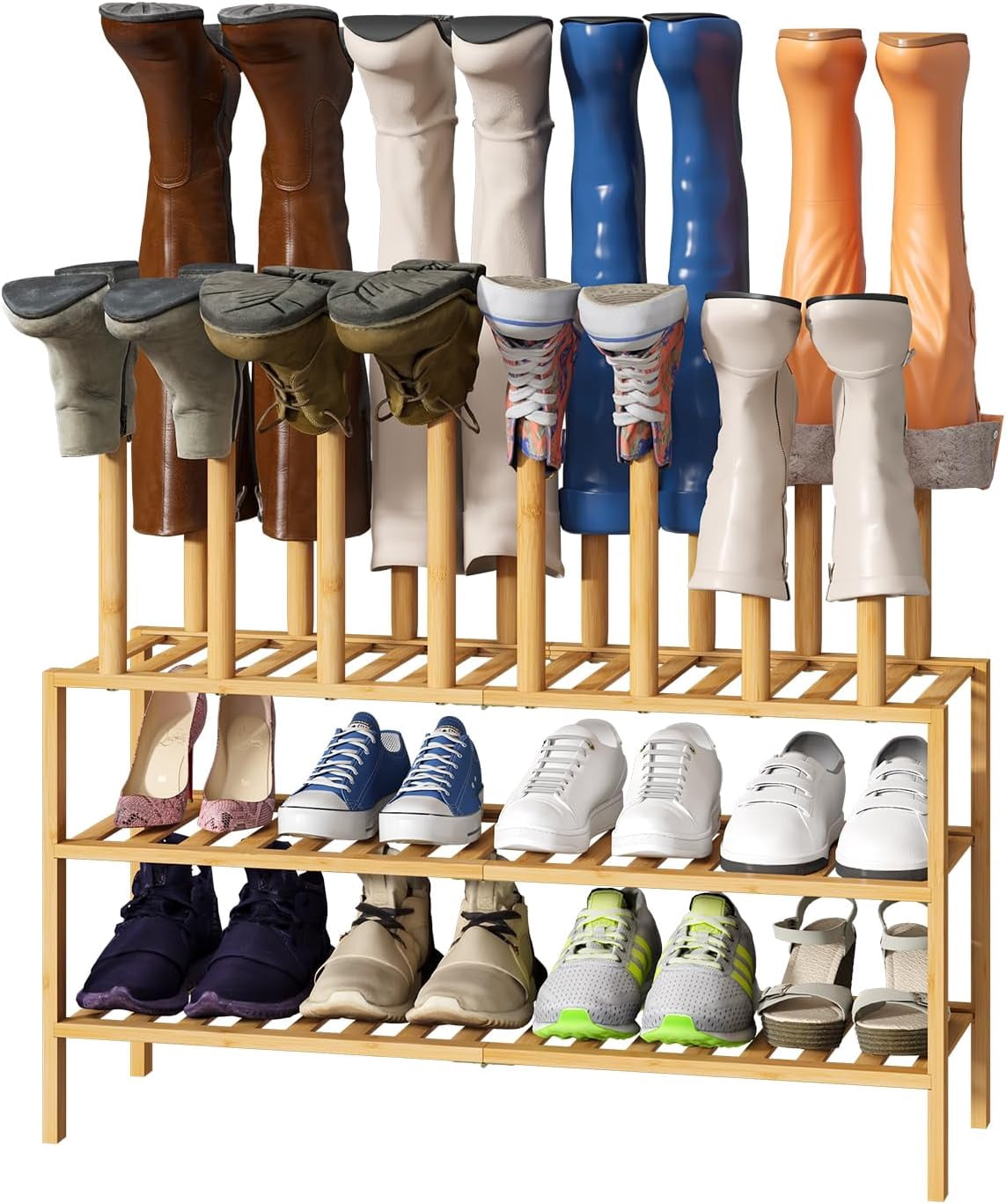 Small Boot Rack with Shoe Rack, Boot Rack Organizer Tall Boots for ...