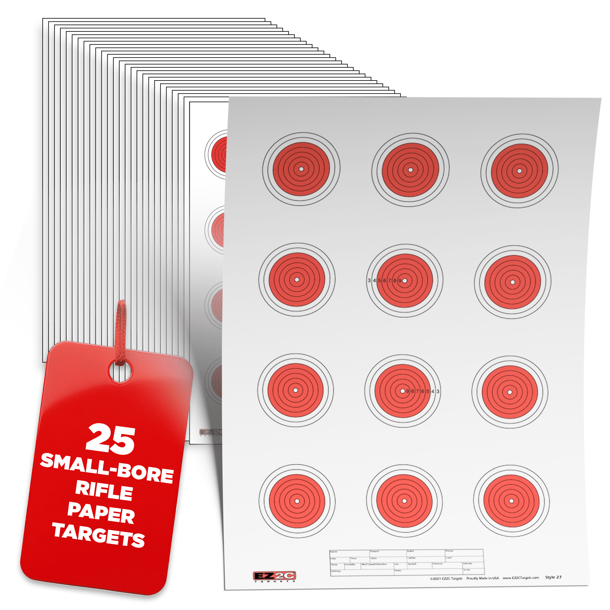 Small Bore 50 Feet Rifle Paper Shooting Range Target by EZ2C Style 27 ...