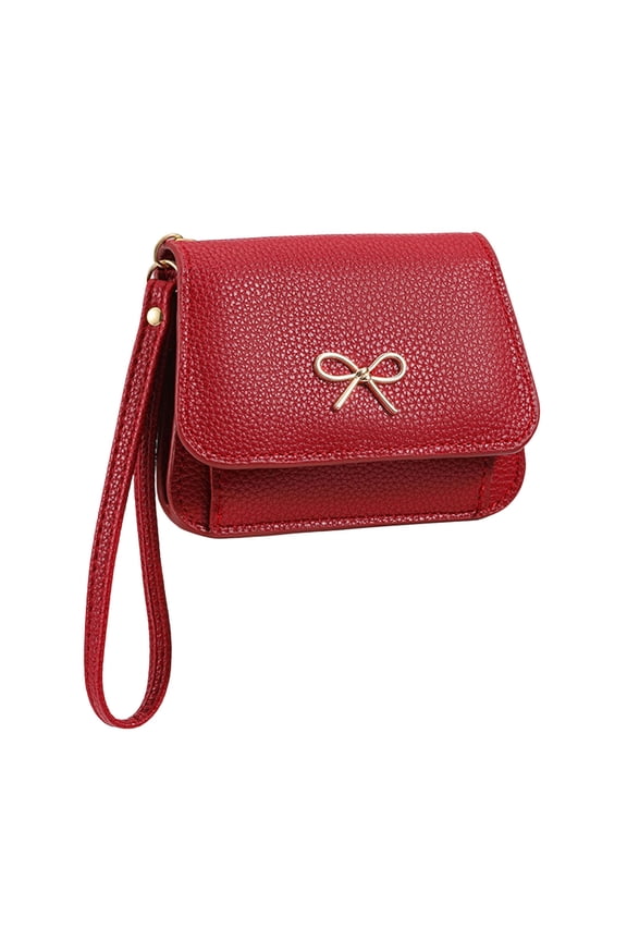 Small Bow Wallet for Women, Tri-fold PU Mini Handbag Card Holder, Coin Pocket , Cute Aesthetic Purse for Teens