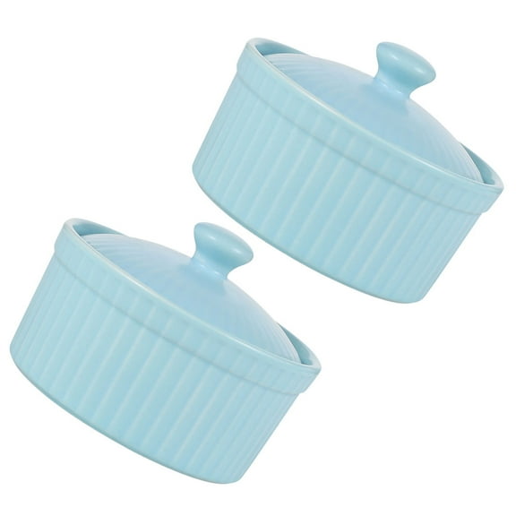 Small Bowl Souffle Baking Dessert Bowls Creme Brulee Dishes Appetizer Plates Caramel Ceramics 2 Pcs