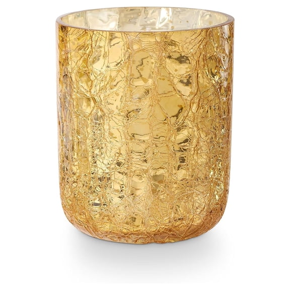 Small Boxed Crackle Glass Candle, Cardamom Pomander