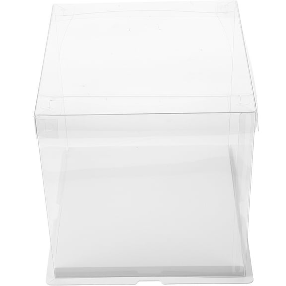 Small Boxes for Gifts Transparent Cake Display Baking Packaging 5pcs 4 Inch Pair-White Cookies Candy Portable Paper