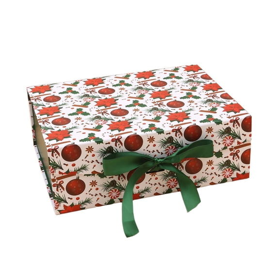Small Boxes for Gifts with Magnetic Flip Lid, Satin Ribbon Bow, Christmas Decorative Paper Gift Wrap Box, 1 Count